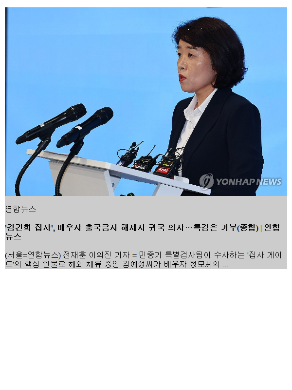 '<b>김건희 집사</b>', 배우자 출국지 해제시 <b>귀국</b> 의사…특검은 거부... 