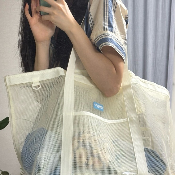  여름 물놀이용 방수 비치백 추천 스네프 쇼퍼 메쉬 토드백 후기