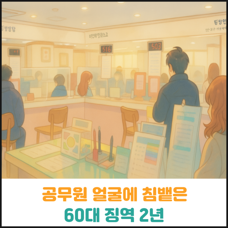  공무원 얼굴에 침뱉은 60대 징역 2년