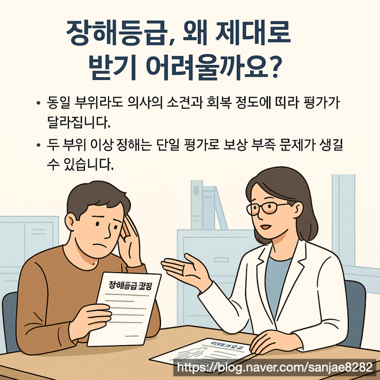  여러 부위 장해도 하나만 인정? 장해등급 조정으로 보상받는 방법