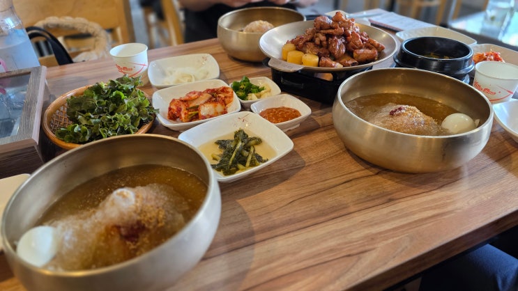  내돈내먹 : 베이커리 카페 루 정모 뒤풀이! 천안호냉면에서 물냉면과 숯불돼지갈비 먹고 더위까지 클리어한 점심