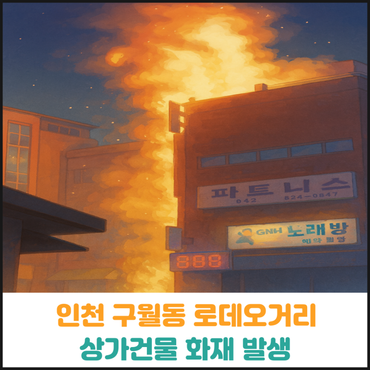  인천 구월동 로데오거리 상가건물 화재 발생