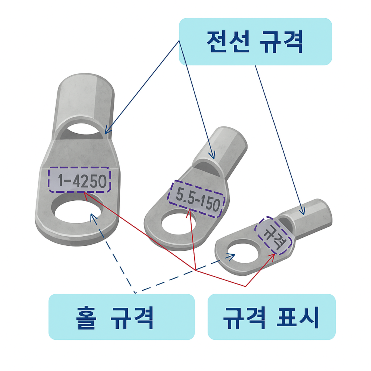  압착단자 터미널 규격 압착기 사용법 케이블