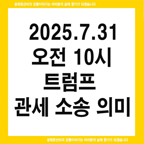 2025.7.31 오전 10시에 열리는 <b>트럼프 관세 소송</b>의 의미
