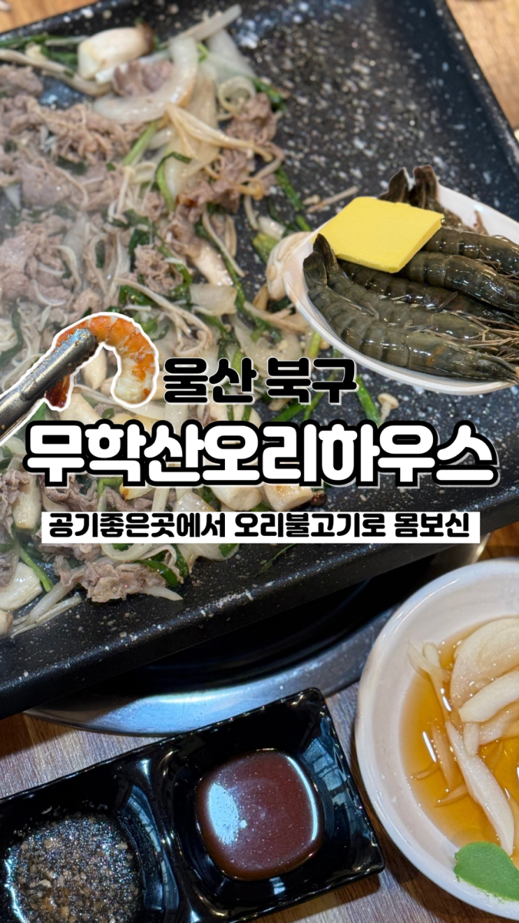  공기 좋은 곳에서 먹는 오리불고기와 대하구이 울산 매곡 맛집 무학산오리하우스