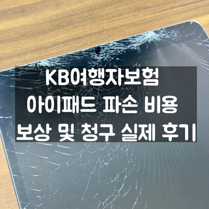 KB손해보험 여행자보험 아이패드 기기 파손 청구 실제 후기 | 보상받는 방법(애플 보험서류, ....