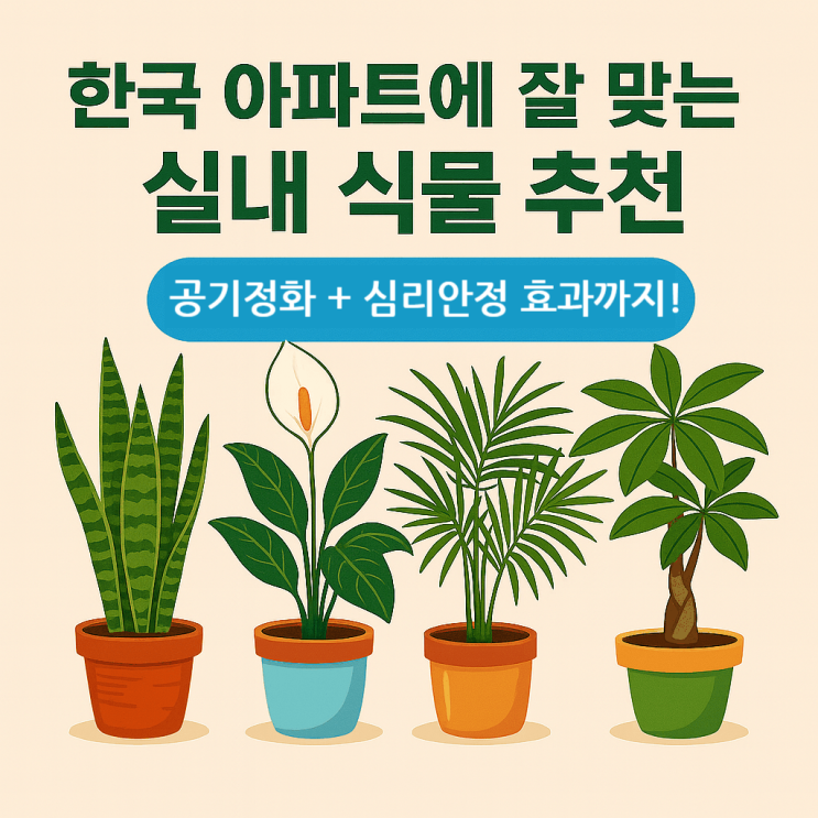  한국 아파트에 잘 맞는 실내 식물 추천 – 공기정화 + 심리 안정 효과까지!