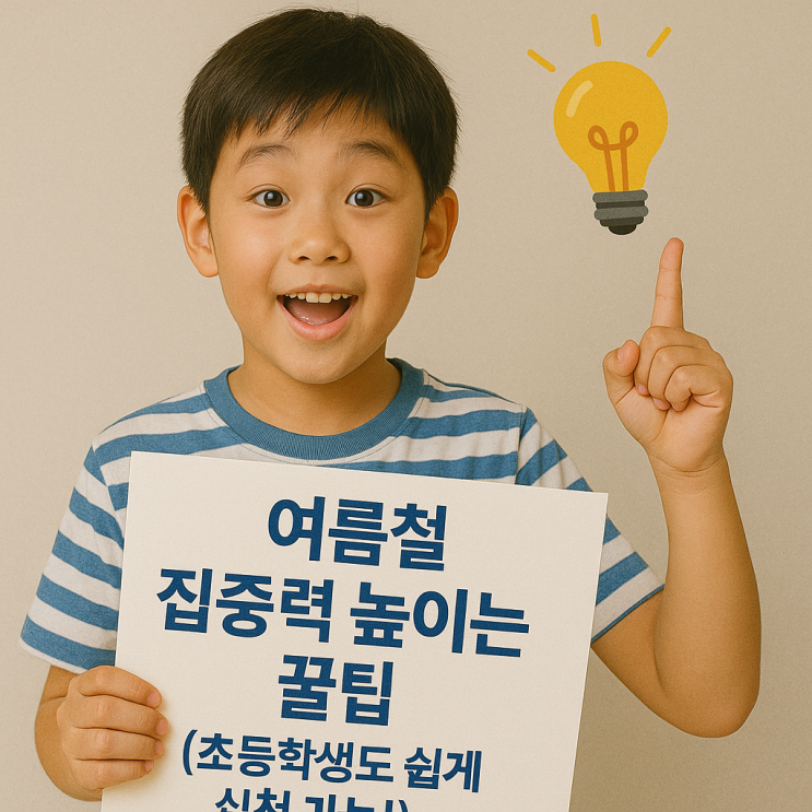   여름철 집중력 높이는 꿀팁 (초등학생도 쉽게 실천 가능!)