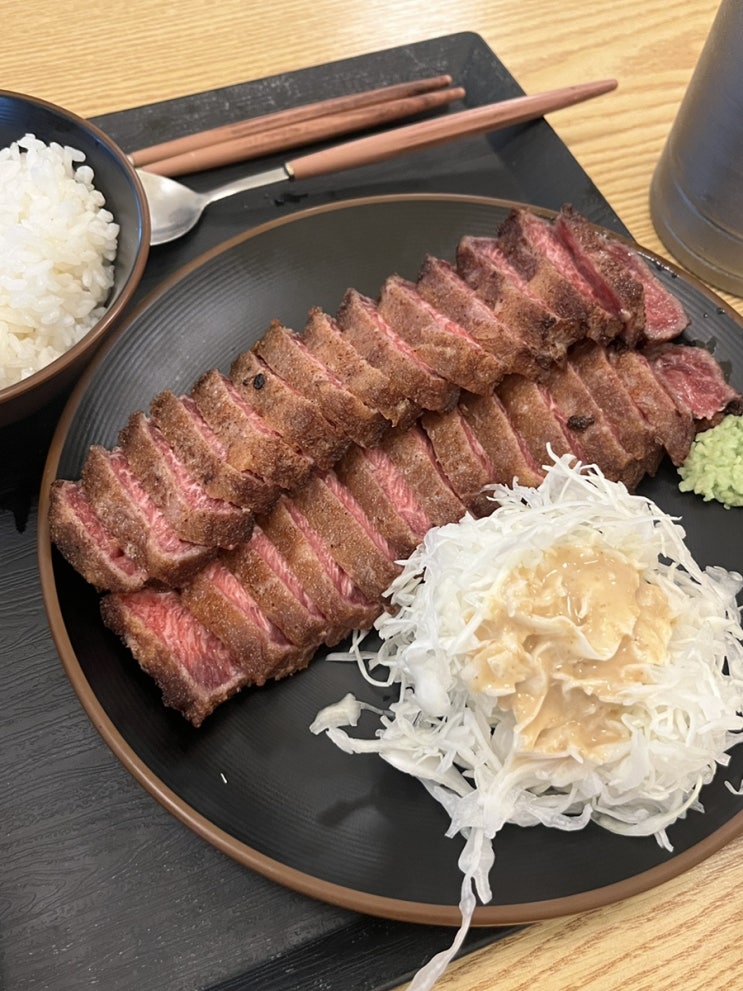  여의도 맛집 규카츠정 마블링 채끝살 굽는 재미가 있는