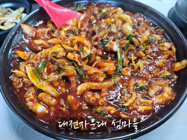  대전 자운대 근처 섬마을 낙지볶음, 매운맛 소면 추가로 완벽한 한 끼!