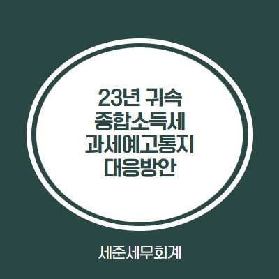 종합소득세 과세예고통지서를 받으셨다면? 기한후신고, 장부작성 여부와 대응 방법 안내