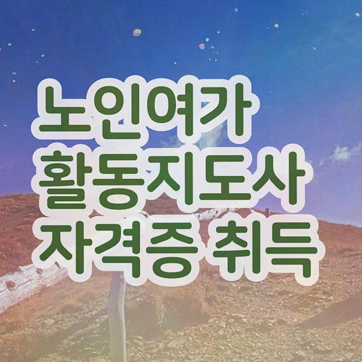  노인여가활동지도사 수업 , 노인여가활동지도사자격증 취득했던 후기 및 인터넷 학습과정