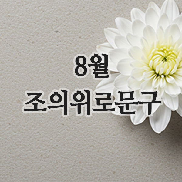  조의문구 모음, 8월 조용한 위로가 필요한 순간에