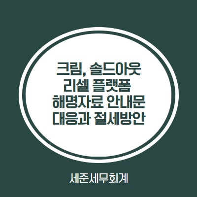  "크림·솔드아웃 리셀러, 국세청 해명자료 받으셨나요? 해명자료 대응부터 세금 정리까지"