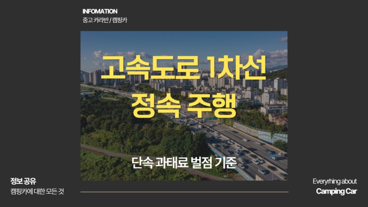  고속도로 1차선 정속 주행 단속 과태료 벌점 기준 주의해야 할 규칙