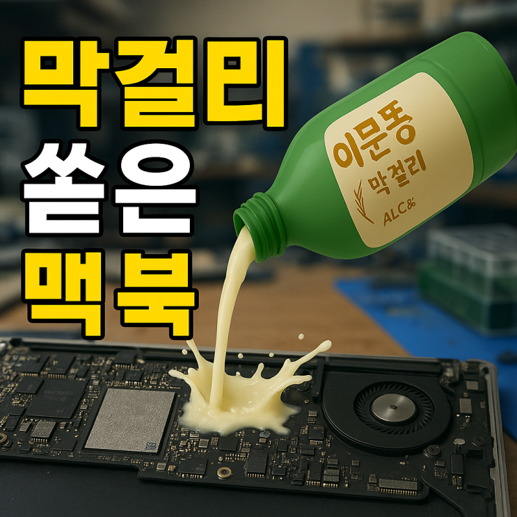  16인치 맥북프로에 막걸리를 쏟았다… 과연 복구될까?/막걸리 침수수리 복구과정/원포인트리페어 맥북수리/맥북침수수리