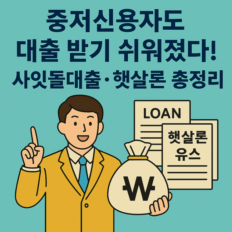  중저신용자도 대출 받기 쉬워졌다! 사잇돌대출·햇살론 총정리