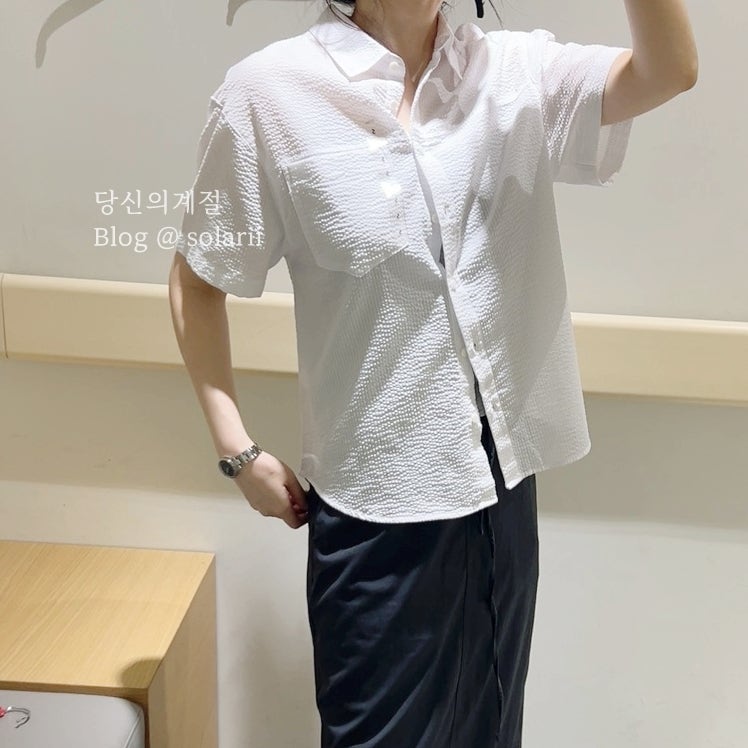 탑텐 쿨터치 시어서커 오버핏 반팔 셔츠 착샷 후기 _164