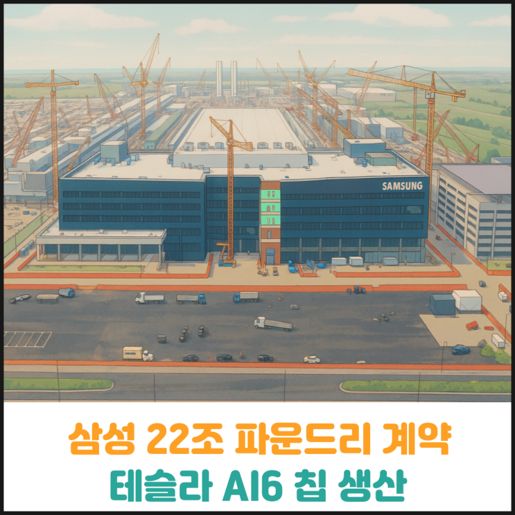  삼성 22조 파운드리 계약, 테슬라 AI6 칩 생산
