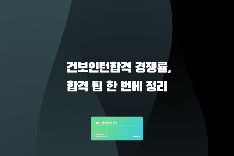 건보인턴합격 팁, 경쟁률 한 번에 정리