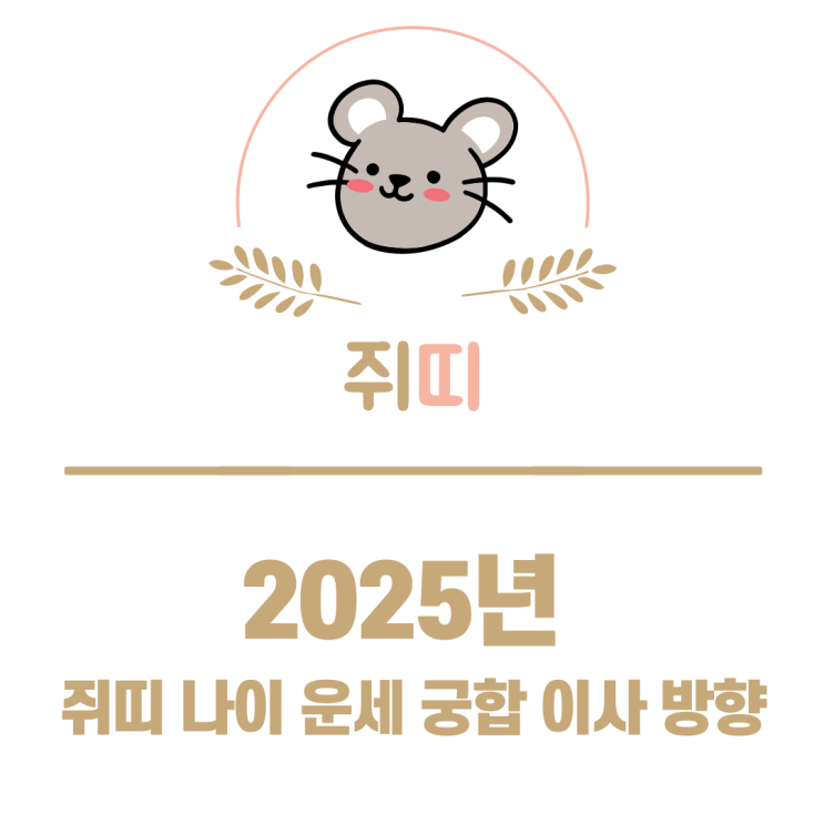  2025년 쥐띠 나이, 삼재, 운세, 궁합, 이사 방향 정리
