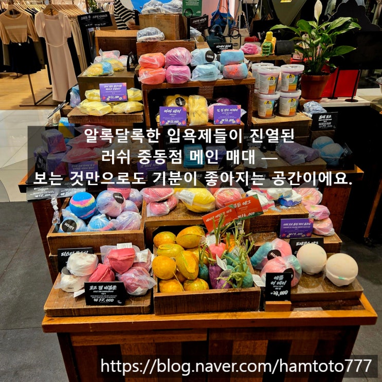  부천 러쉬 롯데백화점 중동점에서 행복한 하루