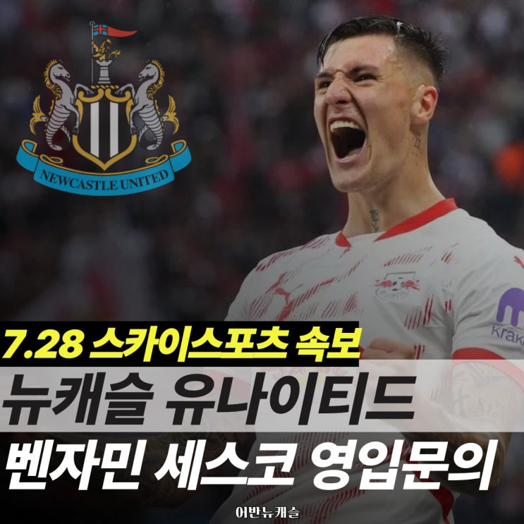 빈자리, <b>세슈코</b>로 채울까? <b>맨유</b>와의 <b>경쟁</b> 속 뉴캐슬 <b>영입</b> 가능성... 