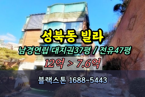  성북동빌라 경매 남경빌리지 50평대 [2022타경100837]