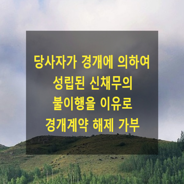  당사자가 경개에 의하여 성립된 신채무의 불이행을 이유로 경개계약을 해제할 수 있는지