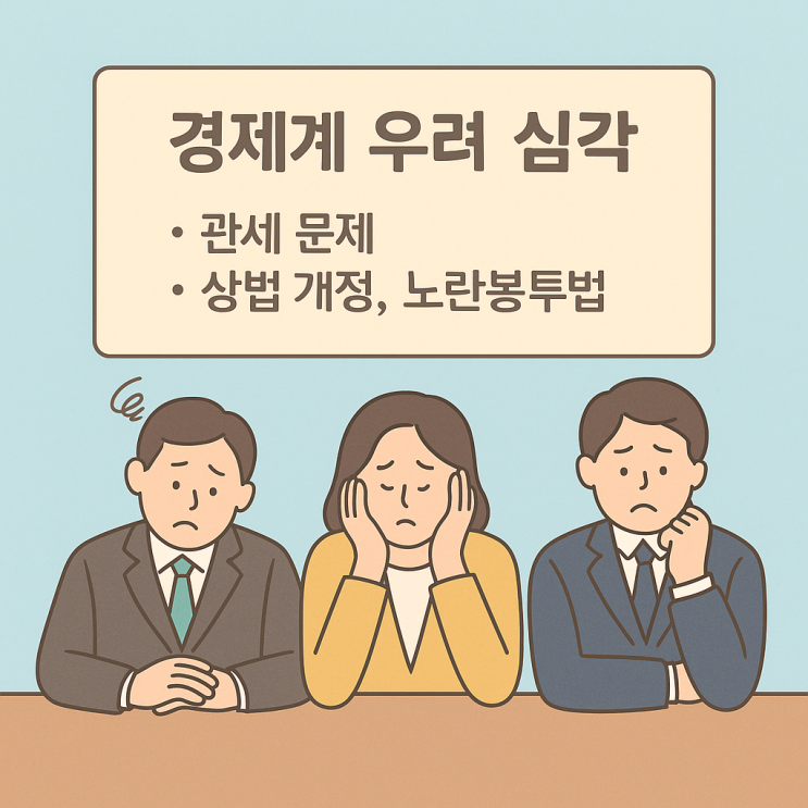 경제단체 “관세·<b>상법</b>·<b>노란봉투법</b> 충격… 우려 넘어 참담”