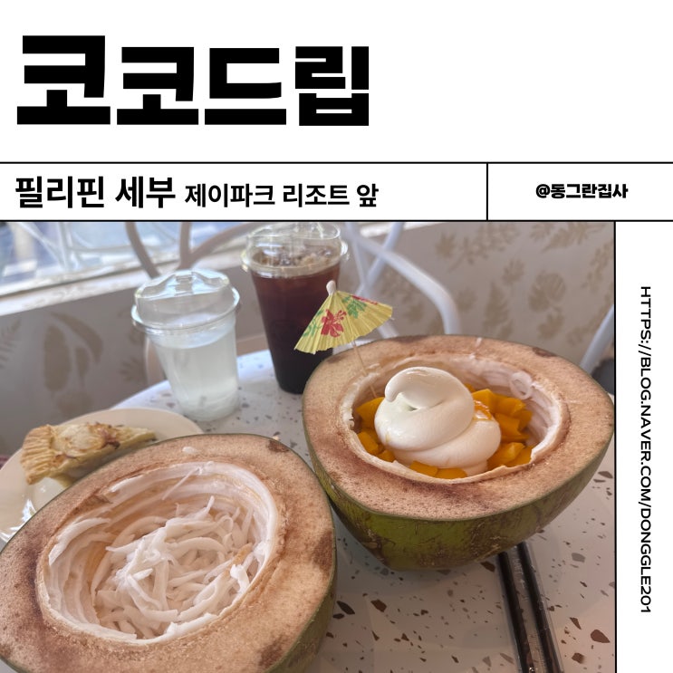  필리핀 세부 제이파크 카페 코코드립 망고 코코넛 아이스크림 내돈내산 솔직후기