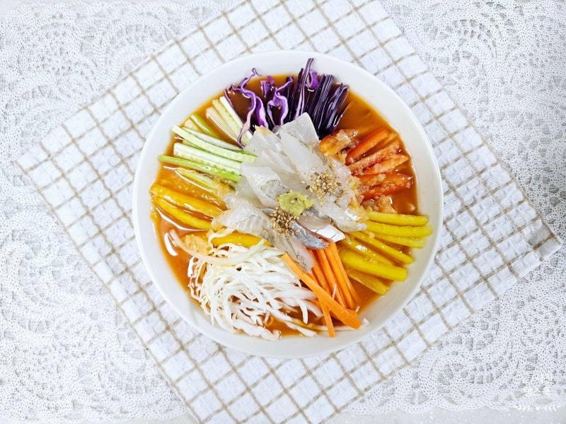 광어 물회 만들기 냉면 육수 물회 소스 레시피