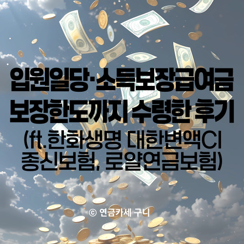 입원일당·소득보장급여금 보장한도까지 수령한 후기 (ft. 한화생명 대한변액CI종신보험, 로얄연금보험)