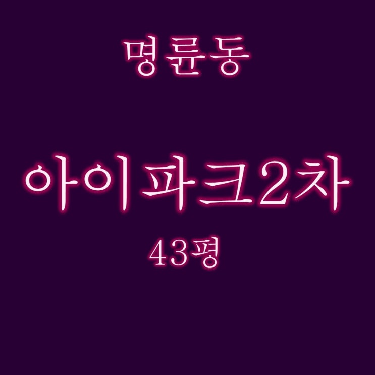  명륜2차아이파크 1단지 43평 101동 고층 경매물건