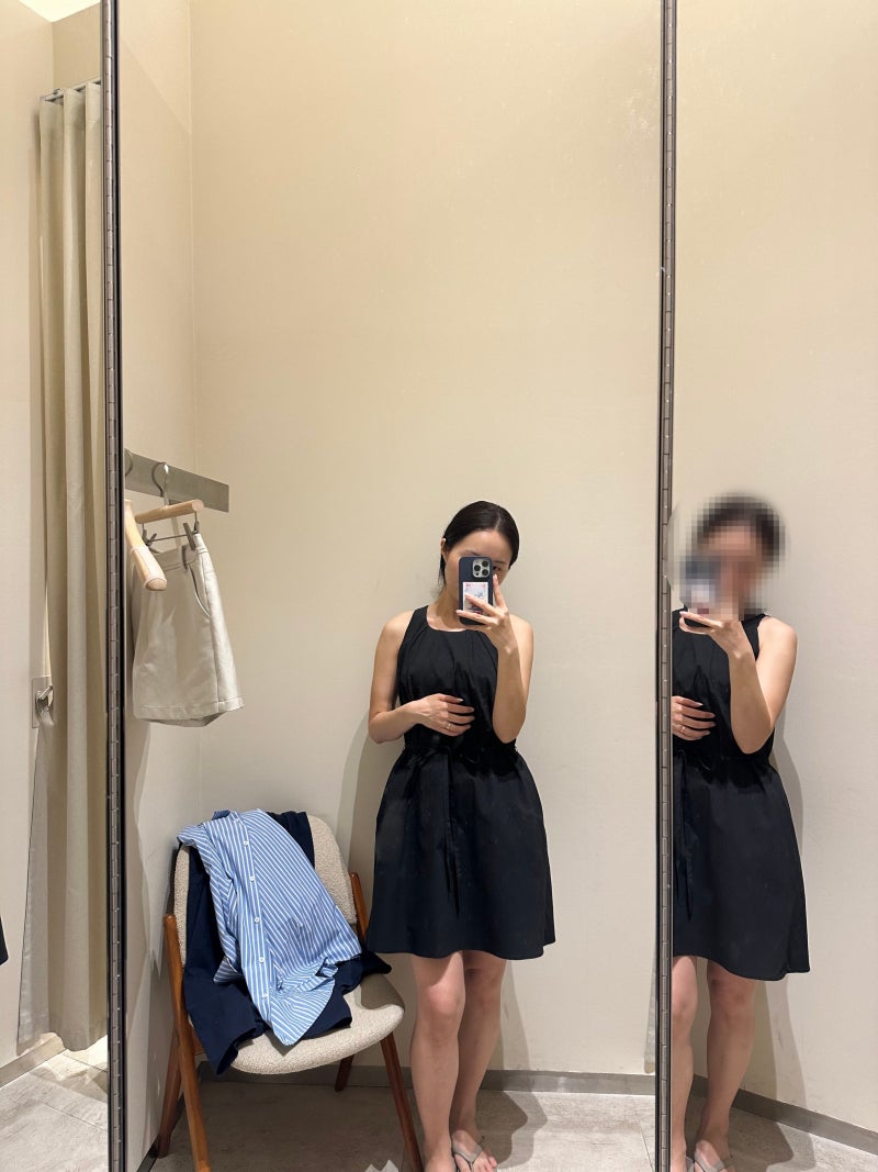 시에 또또또 입어봤어요 (델린 텍스쳐드 미니 드레스 ㅣ 슬로 코튼 트라우저 스커트)