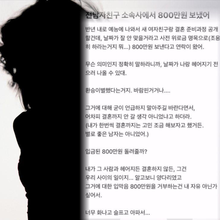 결혼앞둔 남자배우? <b>800만원 입막음 논란</b>, 누가 피해자인가?