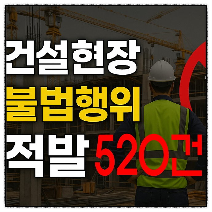  상반기 건설현장 불법행위 적발 520건!!!
