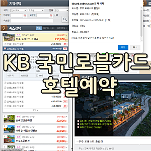 KB 국민로블카드 호텔예약 사이트 예약 20만원 바우처 할인 및 후기