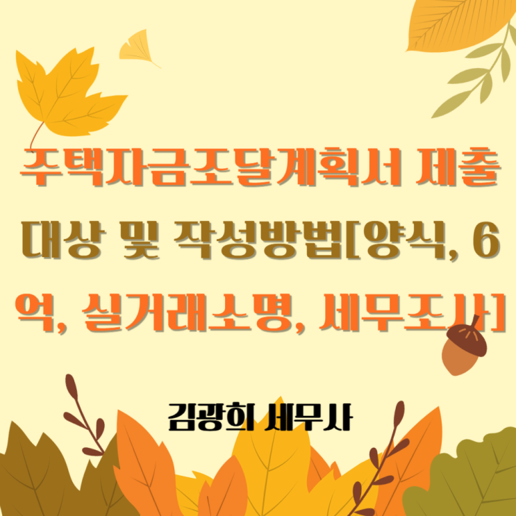 주택자금조달계획서 제출 대상 및 작성방법[양식, 비규제6억, 실거래소명, 세무조사]