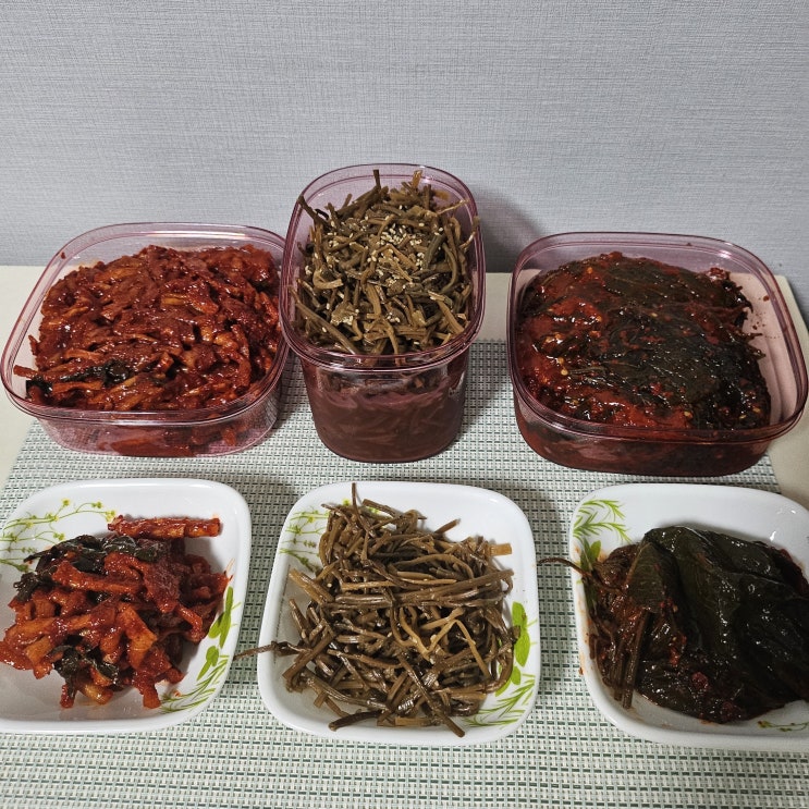  자취생밑반찬 오감만찬마켓 깻잎, 무말랭이, 고구마순볶음 저녁메뉴추천