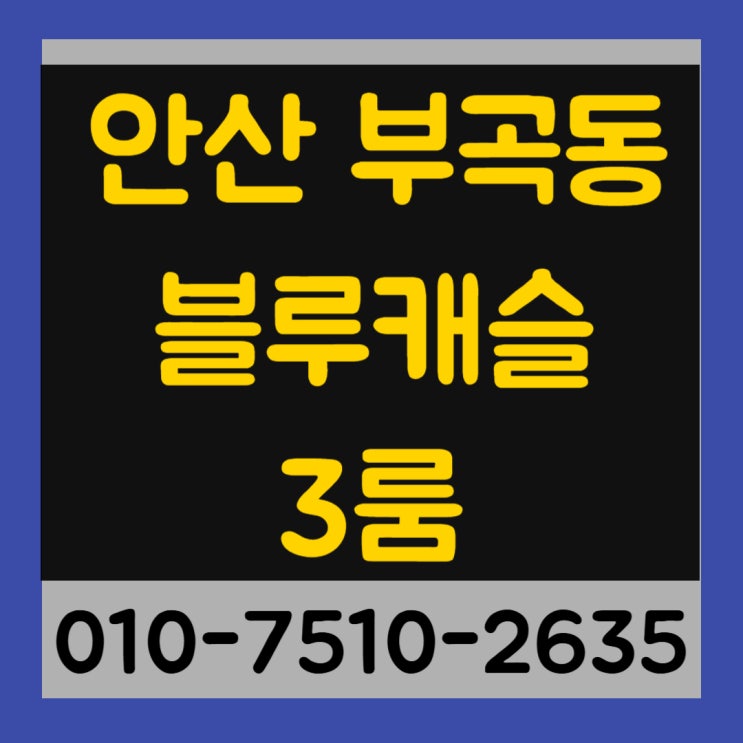  안산 부곡동 블루캐슬 3룸 신축빌라 최저실입주금