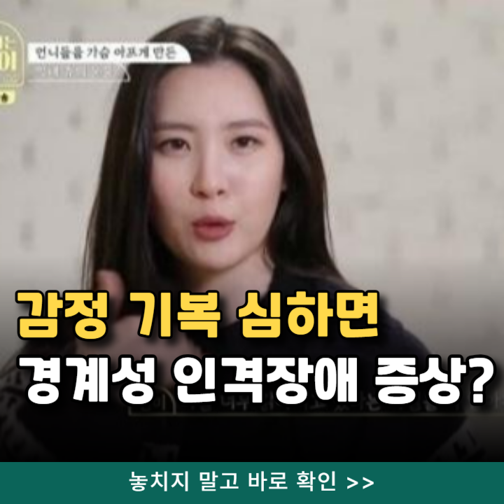  선미 경계성 인격장애 증상, 감정기복 심하면 나도? 자가테스트