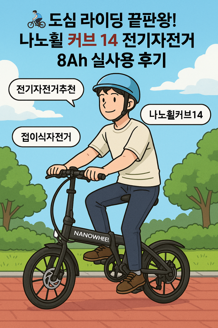  ️도심 라이딩 끝판왕! 나노휠 커브 14 전기자전거 8Ah 실사용 후기