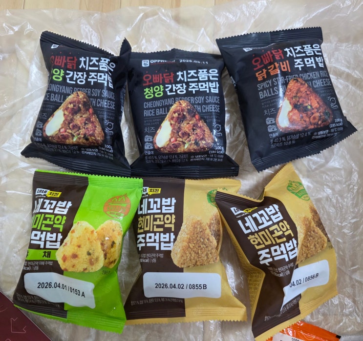  오빠닭x네네치킨 닭다리살 치밥 패키지 리뷰 2편 주먹밥 모음 + 네꼬닭 레드 마요 소스
