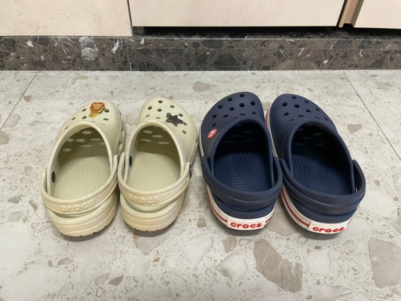 크록스 키즈 크록밴드 클래식 클로그 베이지 구매후기 C13 J1 사이즈 팁 비교 내돈내산