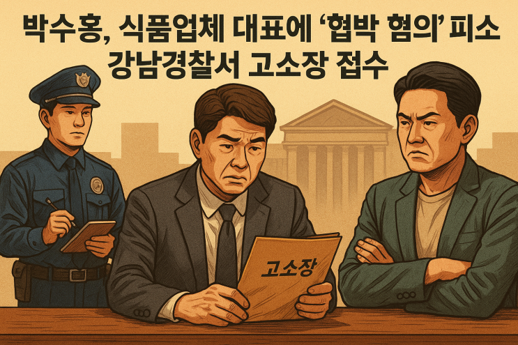 <b>박수홍</b>, 식품업체 대표에 ‘협박 혐의’ <b>피소</b>, 강남경찰서... 