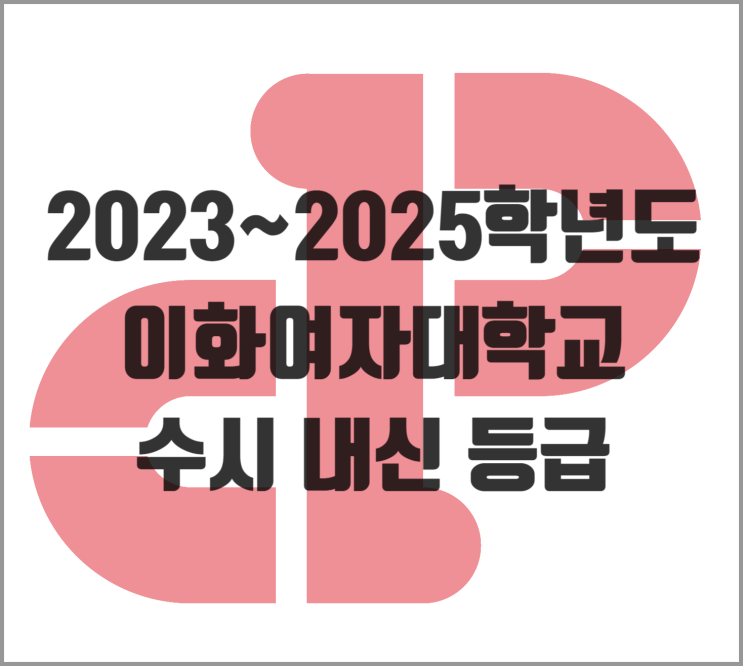  [입결] 2023~2025학년도 이화여대 수시 교과 내신 등급