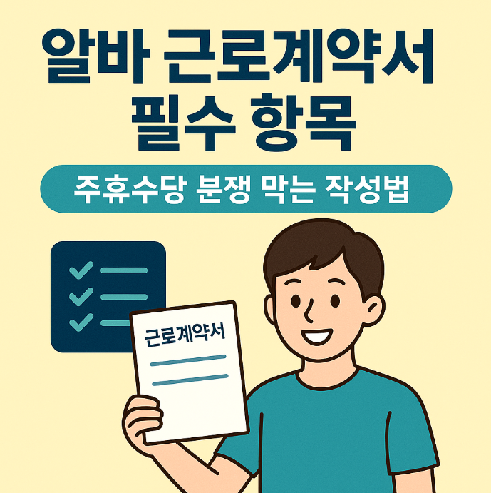 알바 근로계약서 필수 항목 | 주휴수당 분쟁 막는 작성법