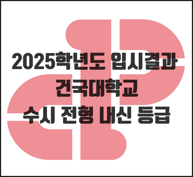 [입결] 2025학년도 건국대 수시 교과, 종합 내신 등급