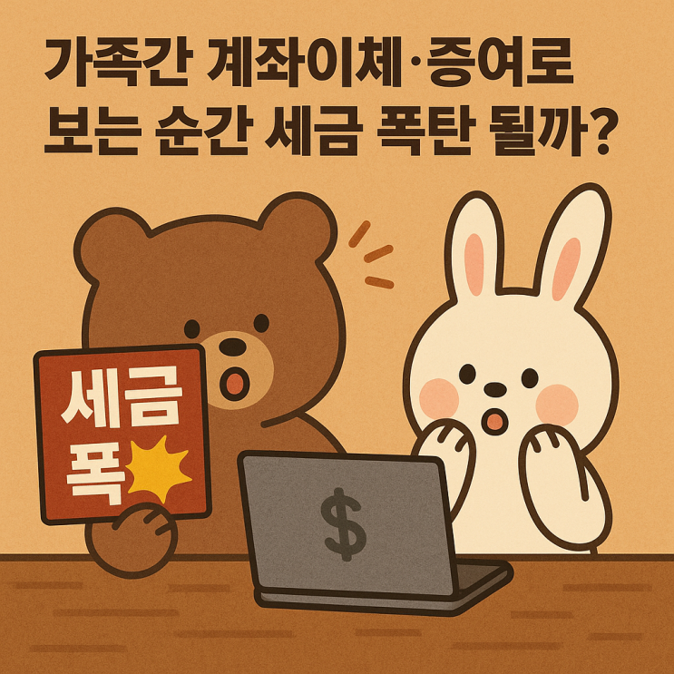  가족간 계좌이체, 증여로 보는 순간 세금 폭탄 될까?